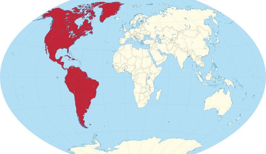 1200px Americas in the world (red) (W3).svg