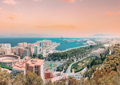 malaga vista atardecer