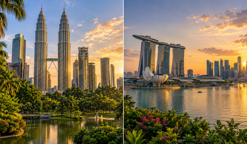 Kvala Lumpūras ir Singapūras auksinėje šviesoje