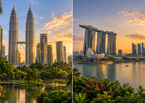 Kvala Lumpūras ir Singapūras auksinėje šviesoje